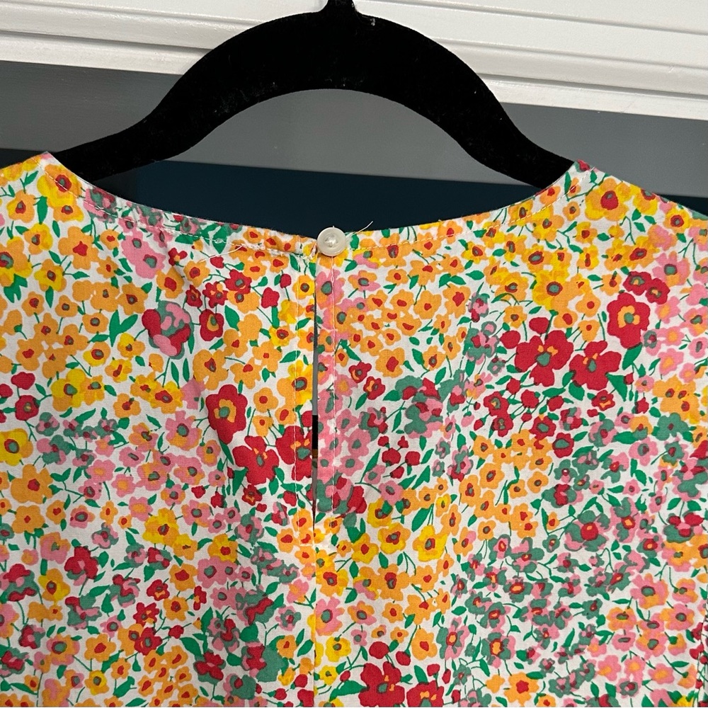 J.CREW Mixed Floral Sleeveless Tiered Midi Dress Pockets 4 - Picture 5 of 9